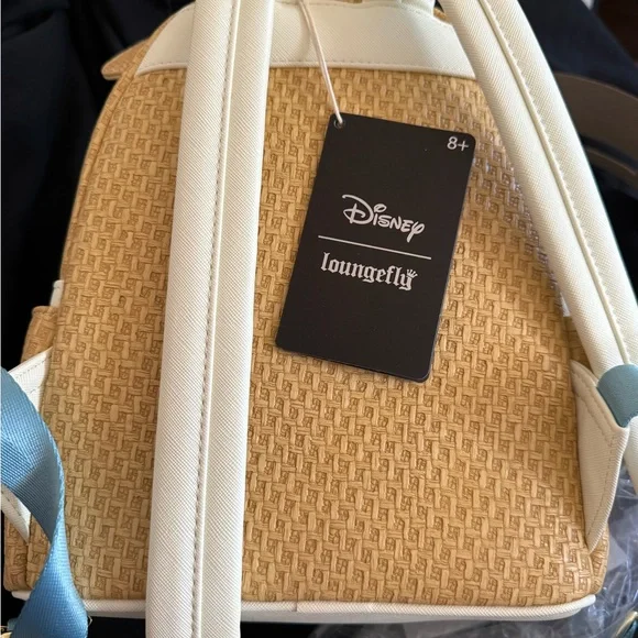 Loungefly Floral Bow Mini Backpack - Light Blue & Tan - Picture 3 of 4